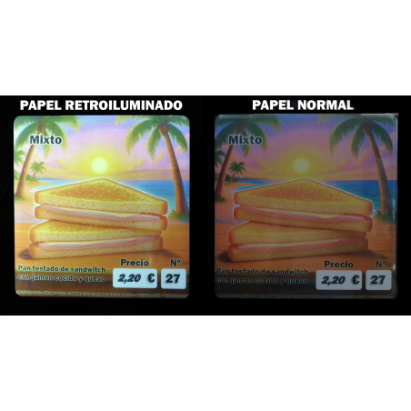 IMPRESIÓN DE ETIQUETA RETROILUMINADA PERSONALIZADA