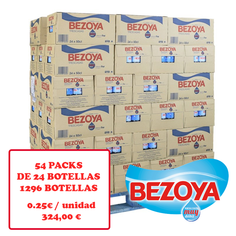 PALET AGUA BEZOYA 0.5 L (1296 botellas)