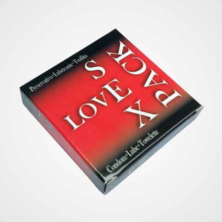 Love Sex Pack, kit de condón, lubricante y toallita íntima